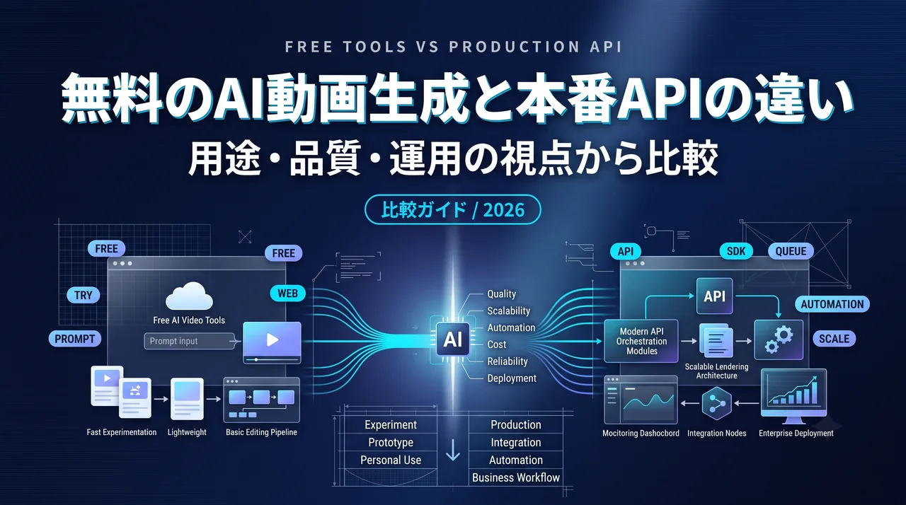 無料のAI動画生成と本番APIの違い