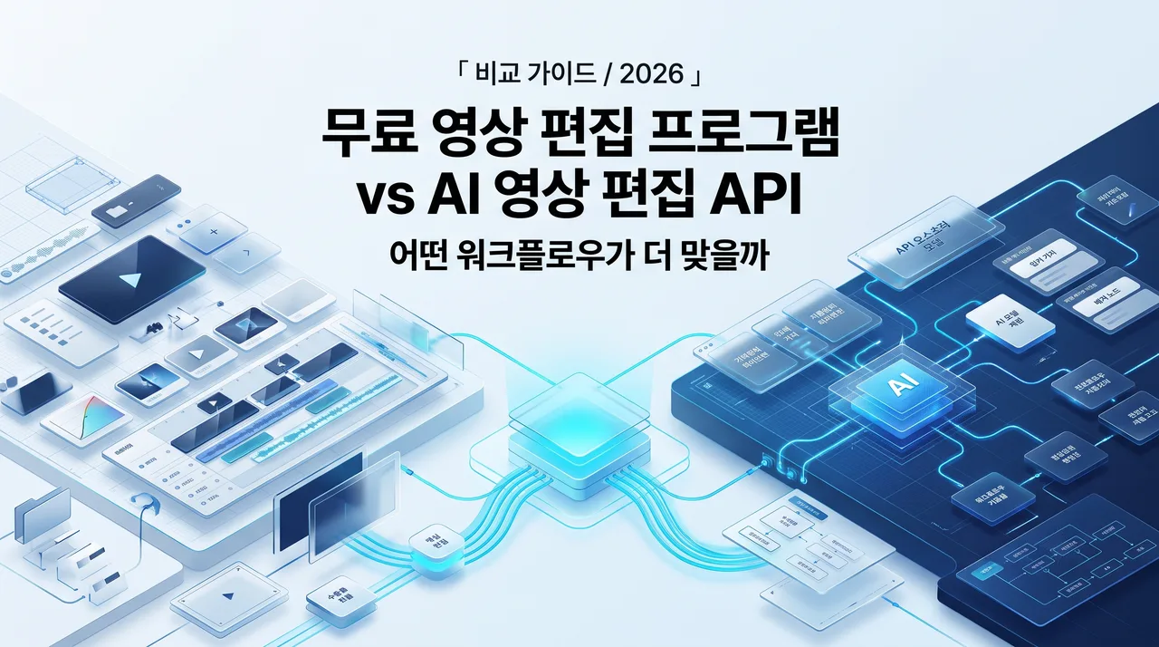 무료 영상 편집 프로그램 vs AI 영상 편집 API