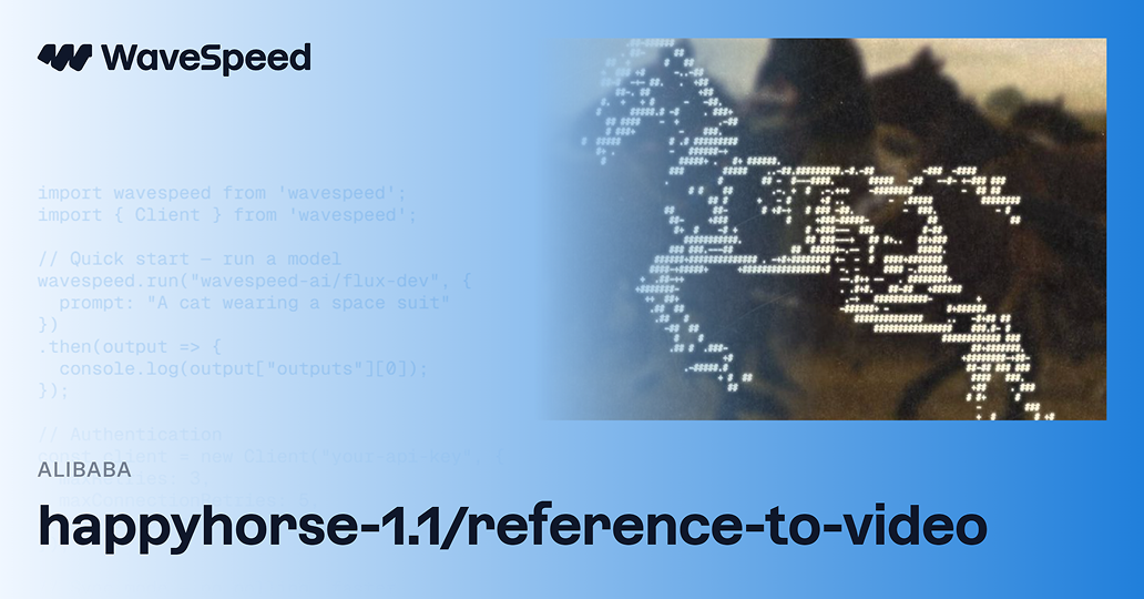 HappyHorse 1.1 Reference to Video API | WaveSpeedAI