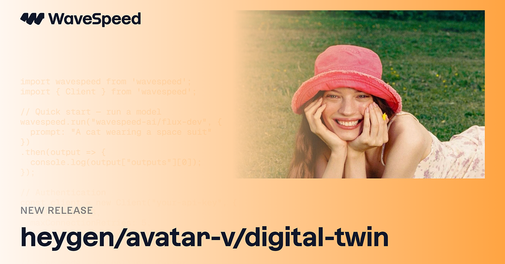 Avatar V Digital Twin | AI Digital Human API | WaveSpeedAI