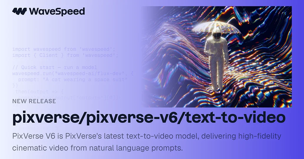 Pixverse V6 Text to Video | Powerful Text-to-Video API | WaveSpeedAI