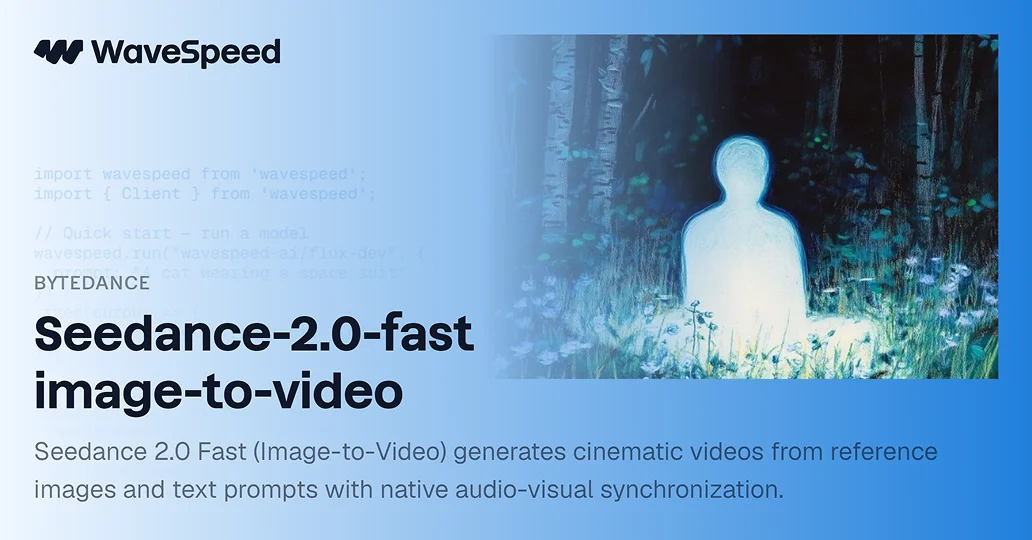 Seedance 2.0 Fast Image to Video | Fast Image-to-Video API | WaveSpeedAI