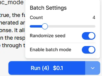 Run Button - Batch Mode On